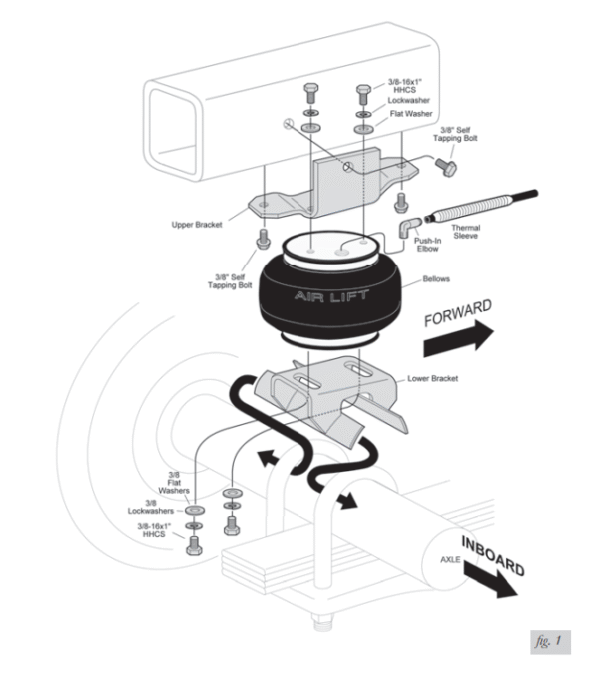 Toyota Hiace Van Airlift Airbag Suspension / Load Assist Kit - Image 2