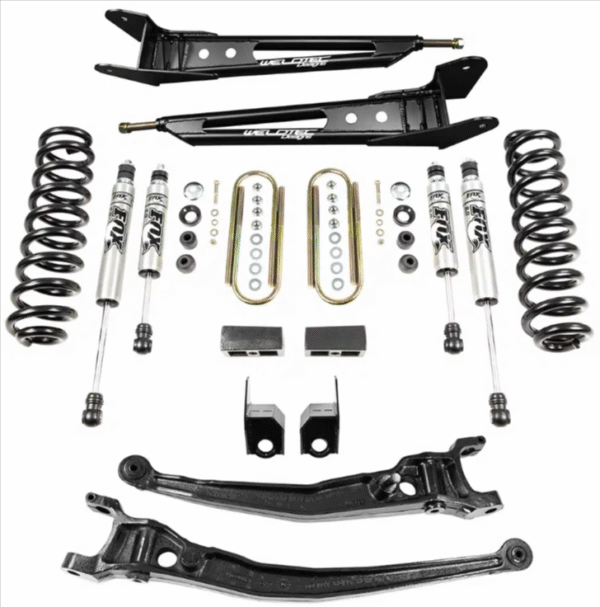 Ford E-Series Van E150 E250 E350 3’’ Suspension Lift Kit - Extended Radius Arms | Fox Performance Shocks - for up to 33" Tires